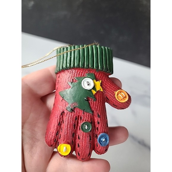 Vintage Ceramic Christmas Mitten Ornament - Picture 8 of 10